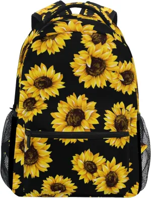 ALAZA Sunflower Print Floral Backpack Purse for Women Laptop iPad Tablet Travel School Bag w/Multiple Pockets