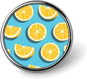 Aluminium Alloy Round Badge Brooch Pins for Men Lemon Wedges Brooches Elegant Pin for Women Fashion Button Badges Brooch Badge for Hats Jackets Shirts