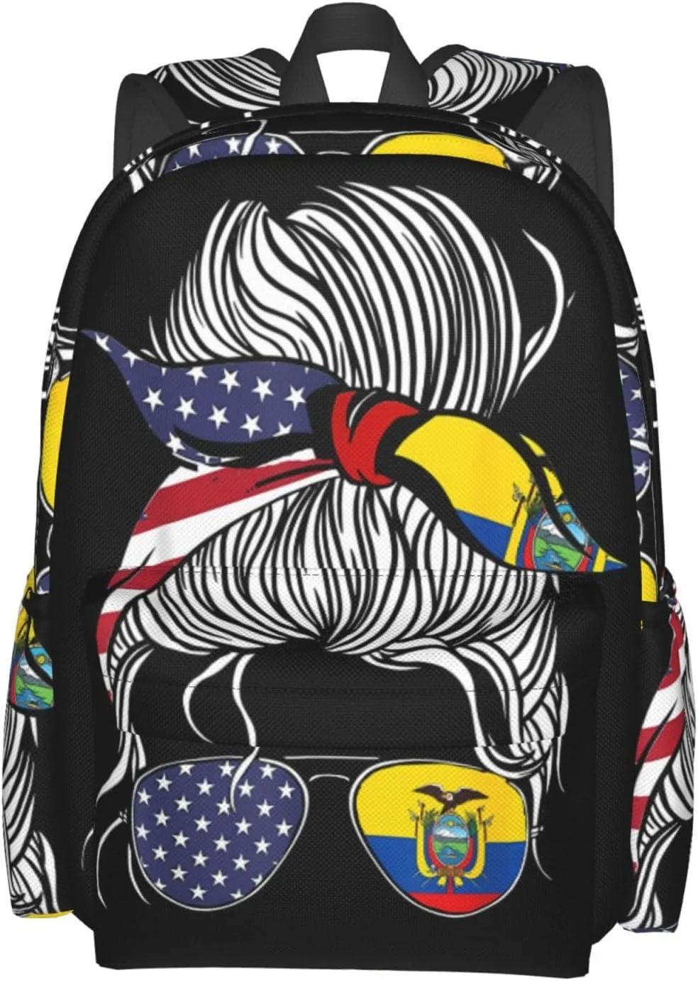 American Ecuadorian Flag Women Women Ecuador Grown Large Travel Backpack Casual Backpacks Laptop Daypack Working Rucksack Lightweight Back Pack Sports Bag with Adjustable Shoulder Strap