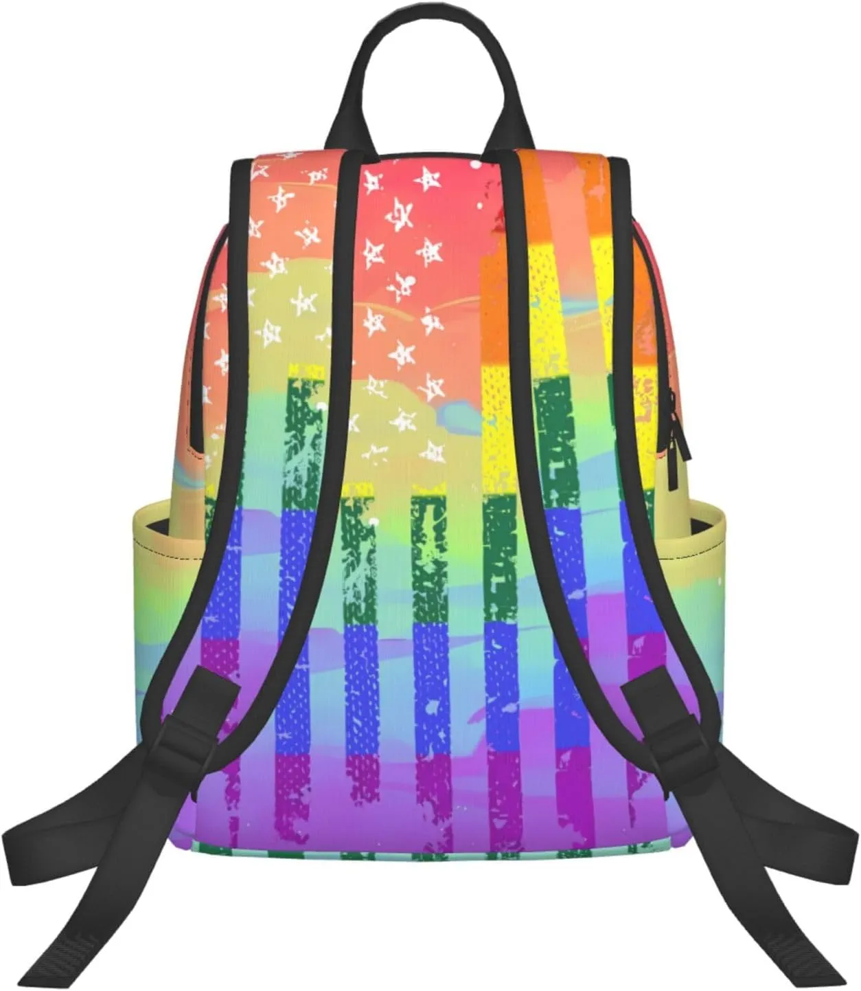 American Flag LGBT Rainbow Gay Pride Flag Travel Laptop Backpack Casual Backpacks Double Shoulder Daypack Notebook Rucksack Work Bags Sports Bag for Gym Hiking Camping Beach