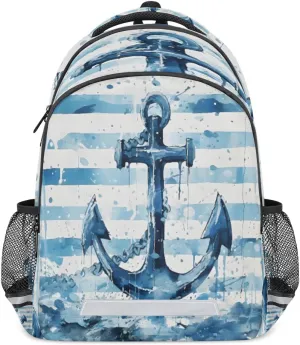 Anchor Sea Backpack for Boys Girls Kids Schoolbag Children School Bookbag,Women Men Casual Daypack Students College Bookbags Anchor Travel Bags