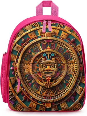 Ancient Mexican Calendar Cute Backpack Small Daily Casual Daypack Travel Bag with Adjustable Strap Graphic Print