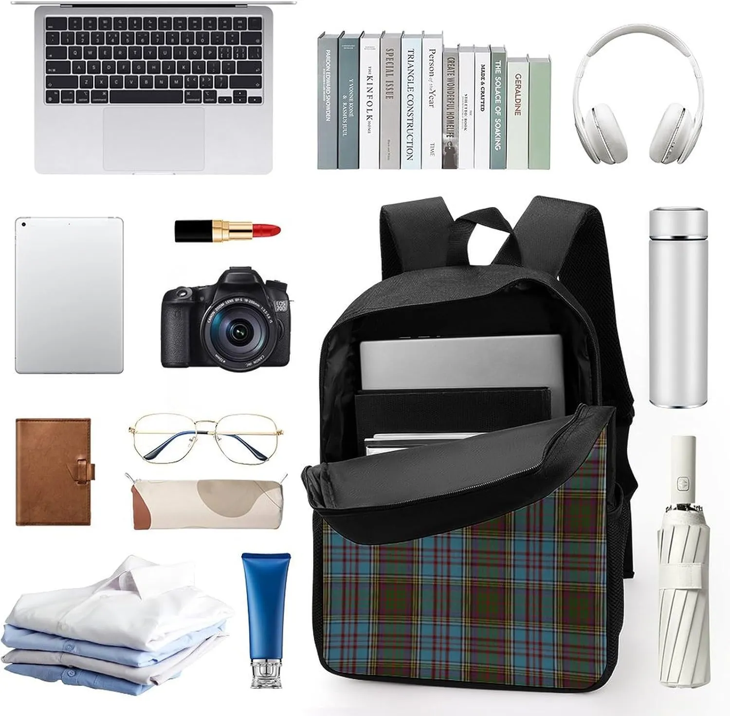 Anderson Clan Family Tartan Backpack Lightweight Waterproof Backpacks Laptop Backpack for Unisex Casual Travel Daypacks Large Capacity