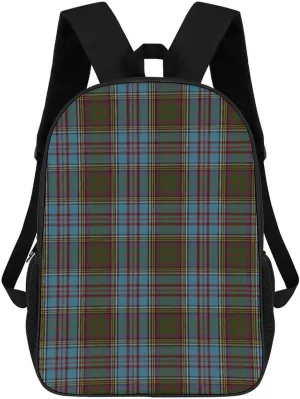 Anderson Clan Family Tartan Backpack Lightweight Waterproof Backpacks Laptop Backpack for Unisex Casual Travel Daypacks Large Capacity