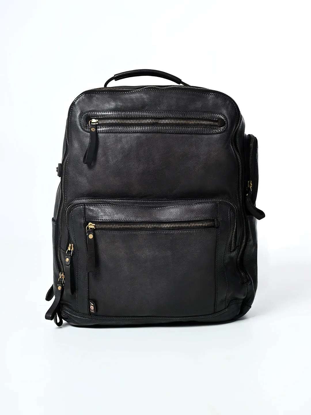 Aristo : Real Leather Black Backpack by Art N Vintage
