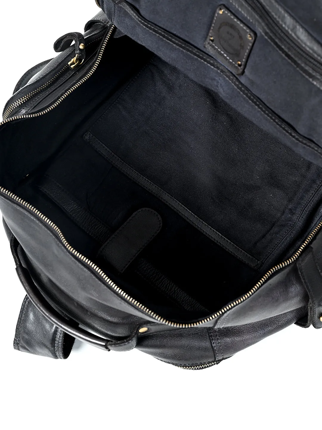 Aristo : Real Leather Black Backpack by Art N Vintage
