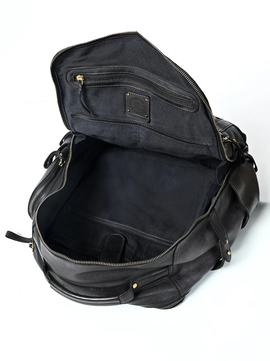 Aristo : Real Leather Black Backpack by Art N Vintage