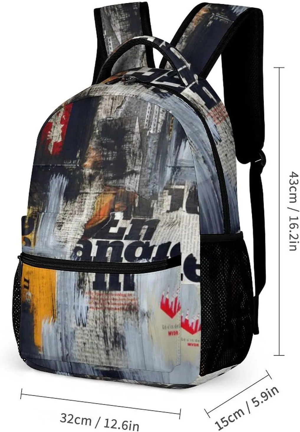 Art Graffiti Wall Printed Laptop Backpack Travel Camping Backpack for Men Women, School Bookbag for Kids