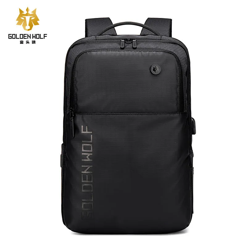 Artic Hunter Golden Wolf Laptop Backpack Water Resistant 20 L Shoulder bag with built in USB port and headphone Jack for Unisex, GB00399