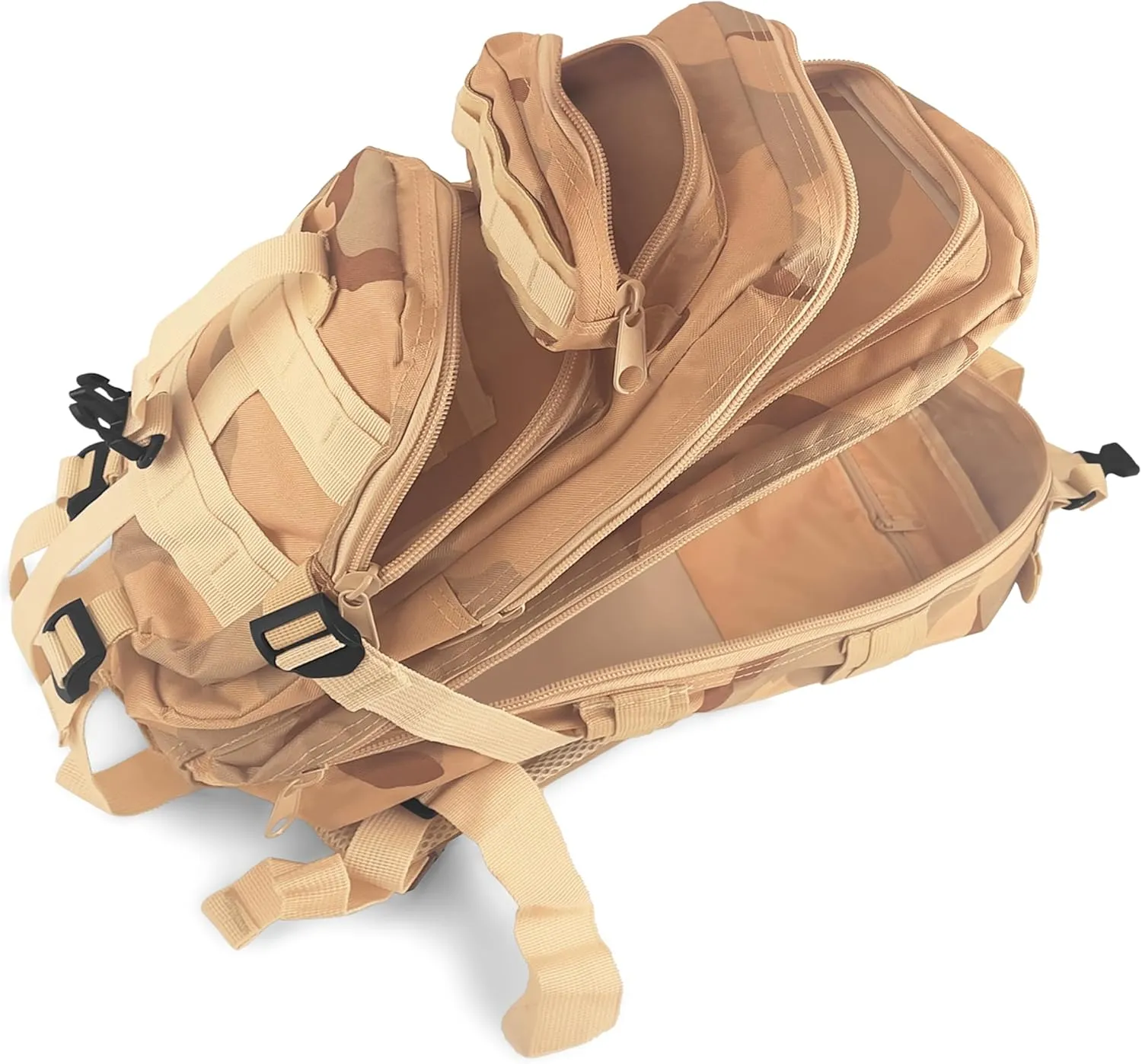 ASA TECHMED Military Tactical Backpack: Durable Pack with IFAK System, Ventilated, Utility for Outdoor, & Everyday Carry Use (Tan Camo)
