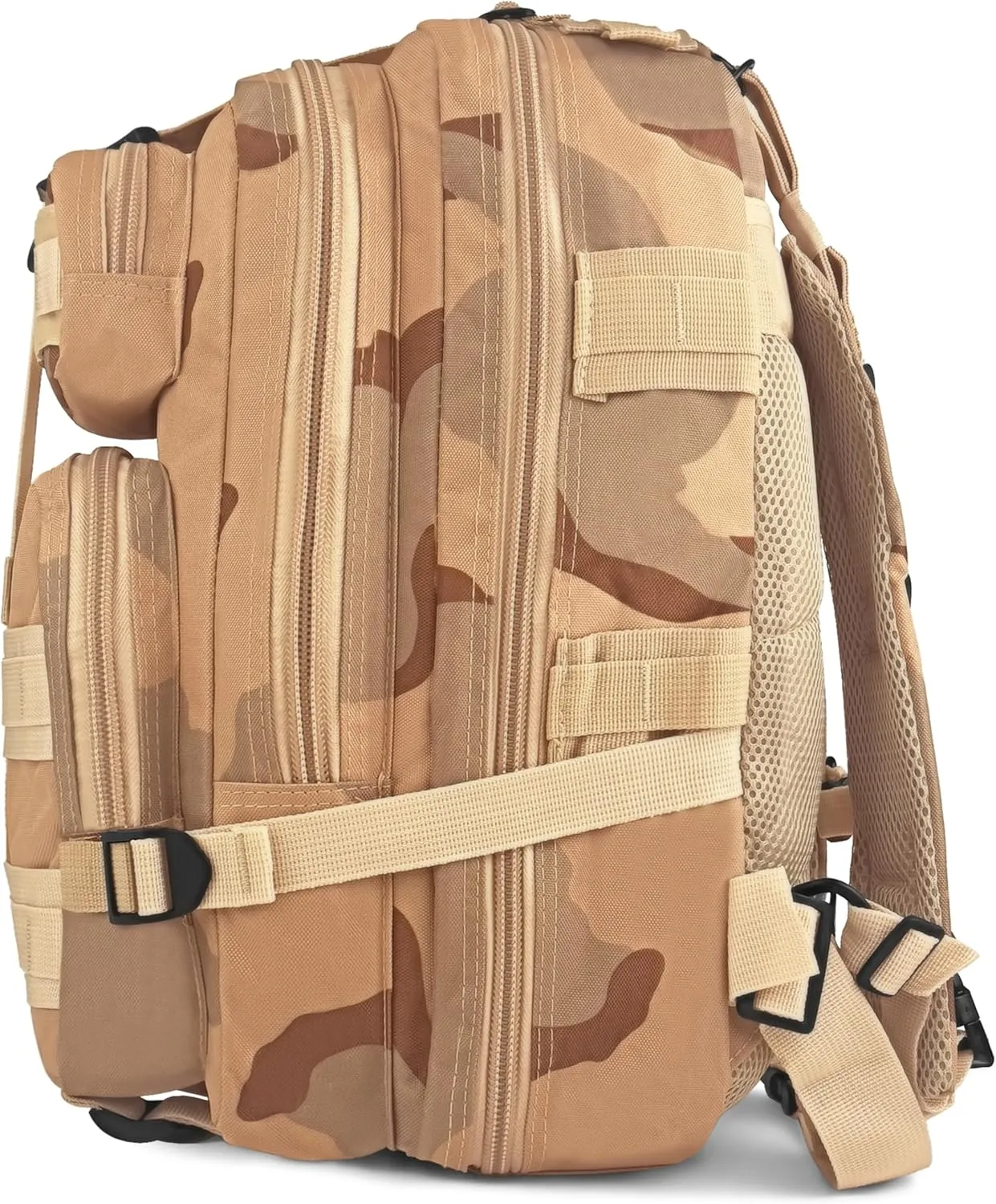 ASA TECHMED Military Tactical Backpack: Durable Pack with IFAK System, Ventilated, Utility for Outdoor, & Everyday Carry Use (Tan Camo)