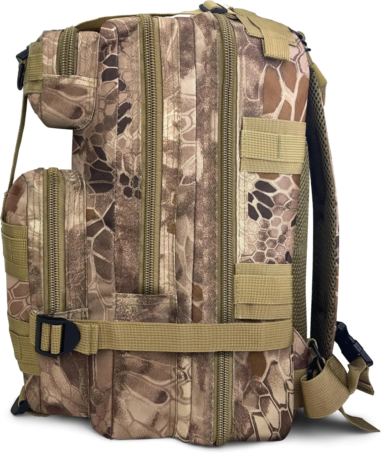 ASA TECHMED Tactical Backpack - Durable 3-Day Pack for Hiking, Emergency Preparedness - Hydration Compatible (Snake Brown)