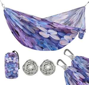 ATTX Beautiful Lilac Flowers Camping Hammock - Lightweight & Portable Hammocks, Heavy Duty 330lbs Capacity for Indoor, Hiking, Backpacking, Travel, Backyard, Beach#512