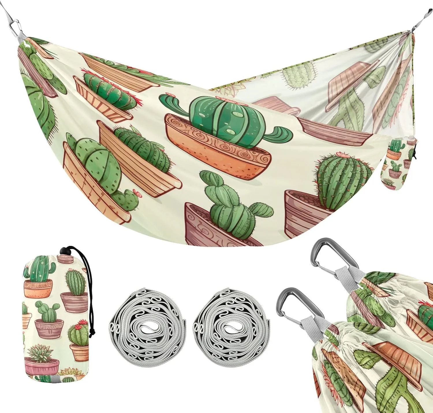 ATTX Cacti Camping Hammock - Lightweight & Portable Hammocks, Heavy Duty 330lbs Capacity for Indoor, Hiking, Backpacking, Travel, Backyard, Beach#241