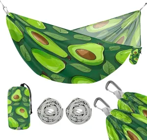 ATTX Small Avocado Slices Camping Hammock - Lightweight & Portable Hammocks, Heavy Duty 330lbs Capacity for Indoor, Hiking, Backpacking, Travel, Backyard, Beach#380