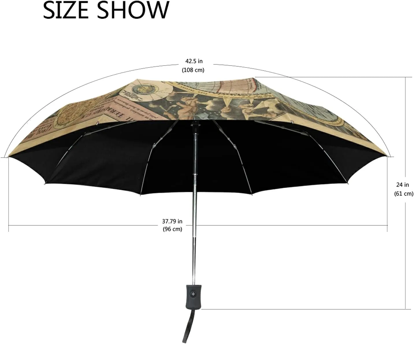Automatic Folding Umbrella, Portable Strong Travel Rain Umbrella, Auto Open/Close Lightweight Compact Sun Anti-UV Parasol