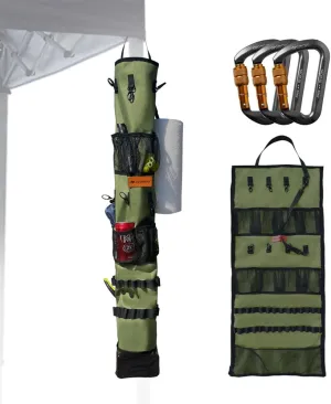 ayamaya Camping Hanging Organizer & Climbing Carabiner, Tent Organizer for Inside with Campsite Storage Straps 30kn Climbing Carabiner Aluminum Locking Carabiner