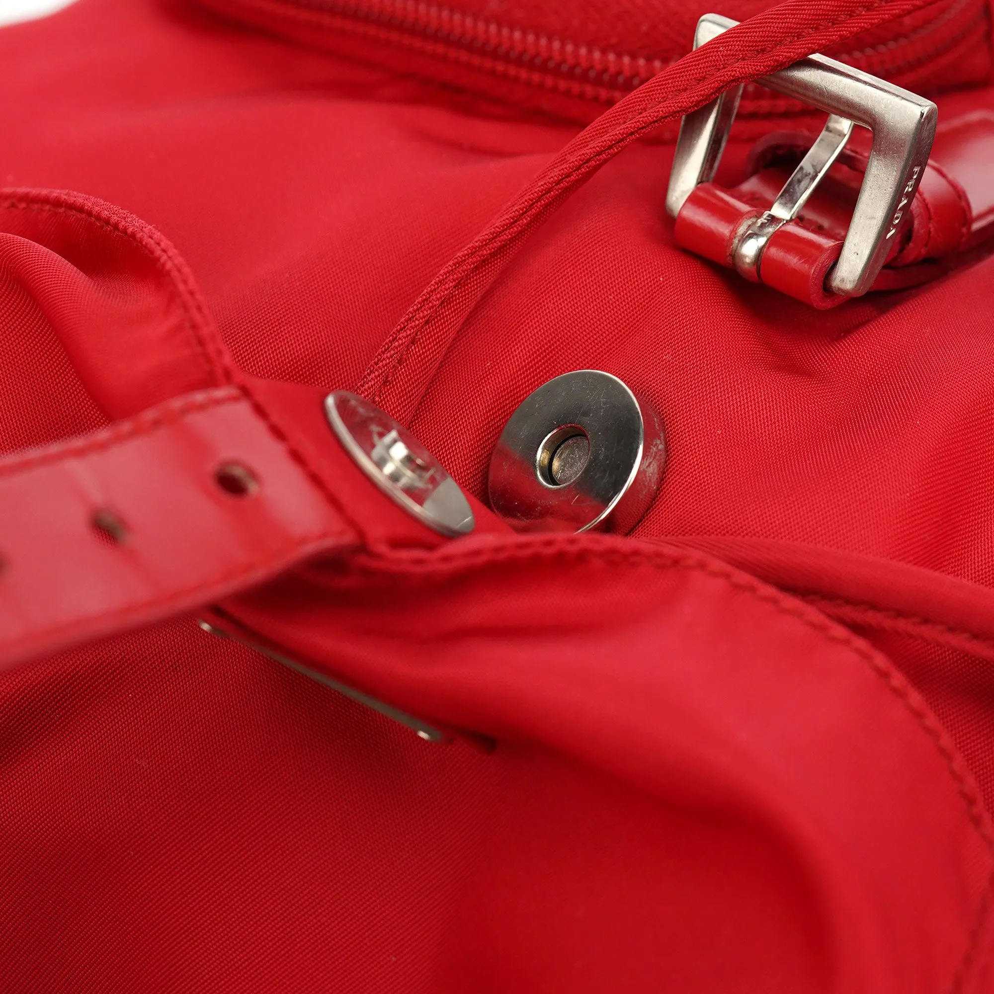 B5885 Red Tessuto Vela Backpack