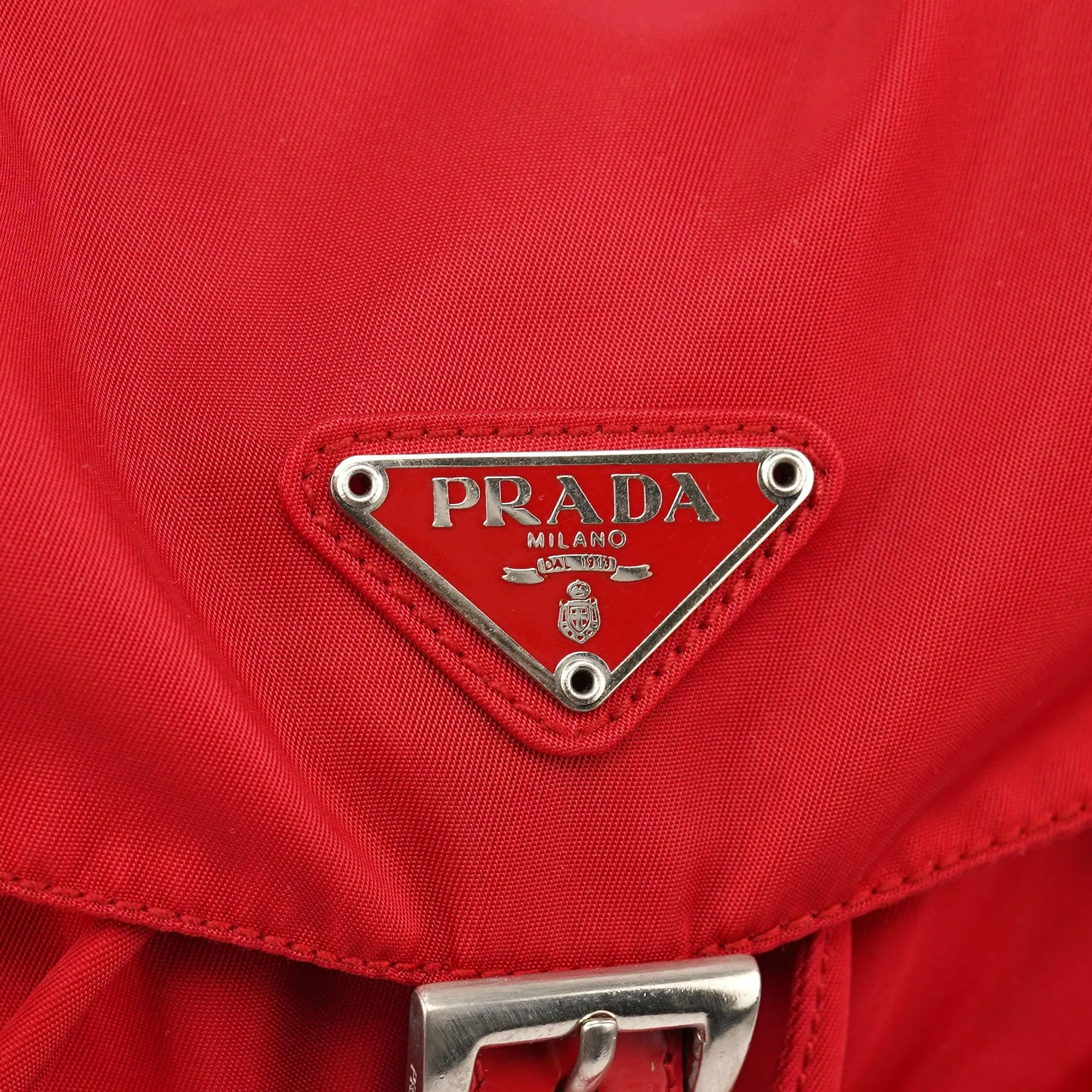 B5885 Red Tessuto Vela Backpack