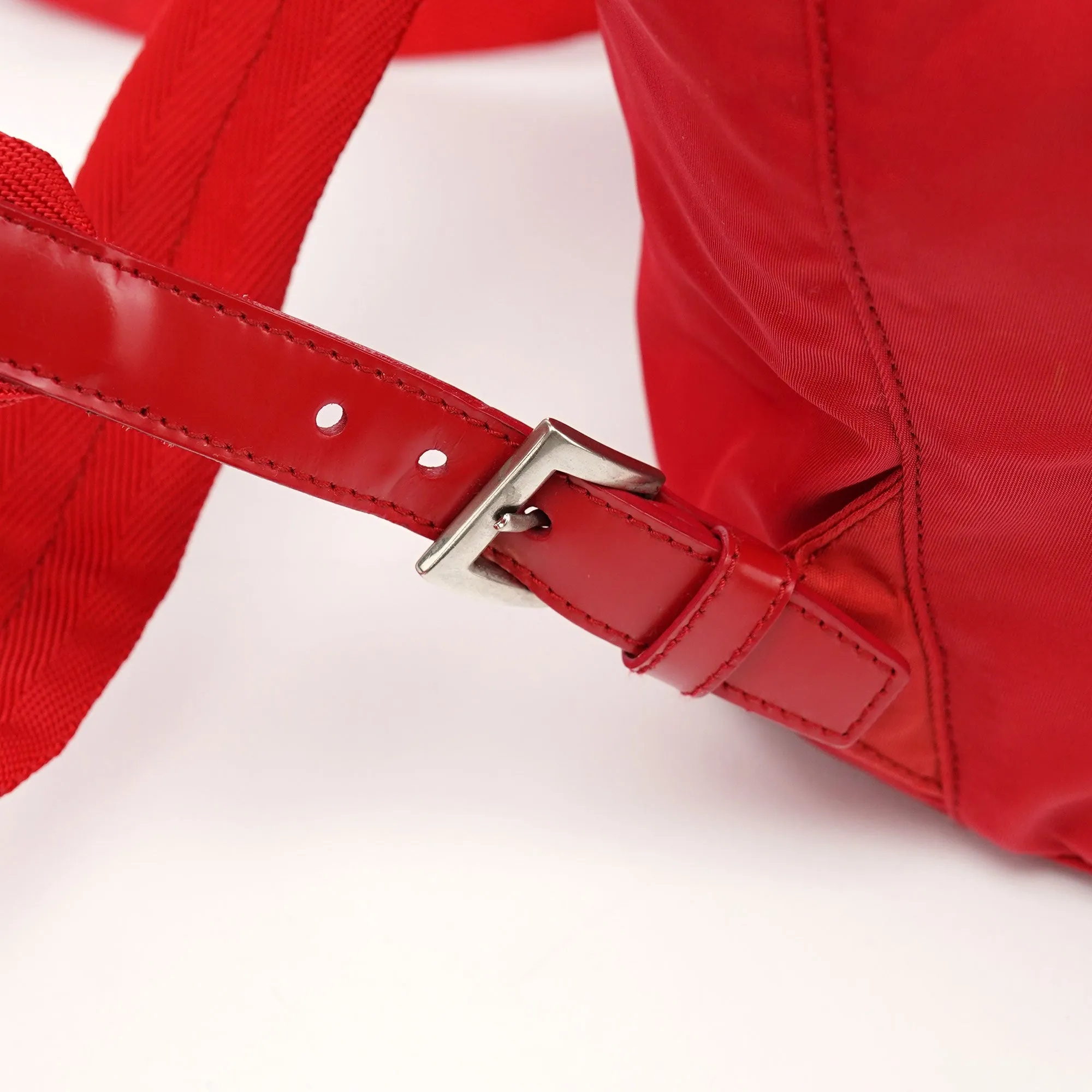 B5885 Red Tessuto Vela Backpack