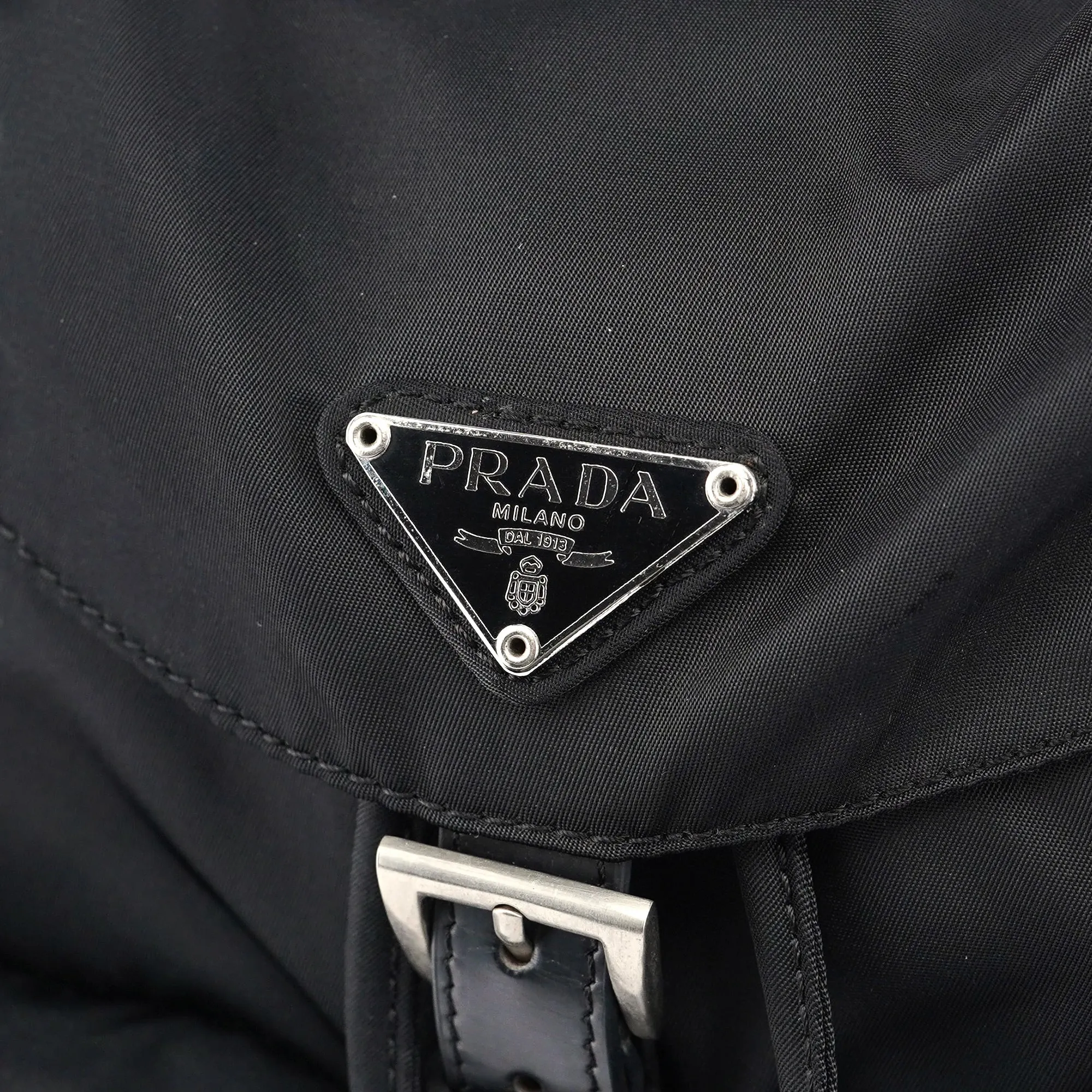B6677 Black Nylon Backpack