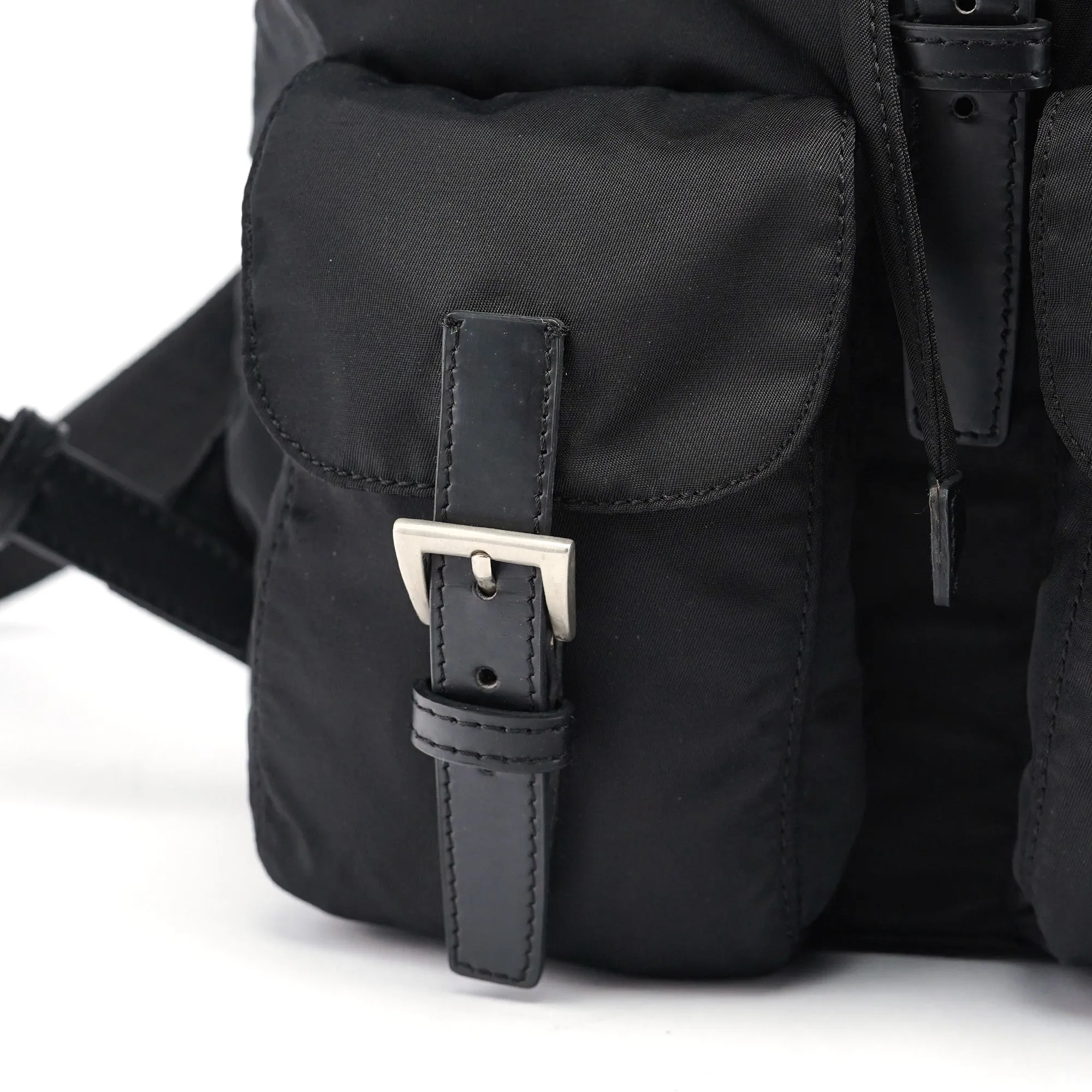 B6677 Black Nylon Backpack