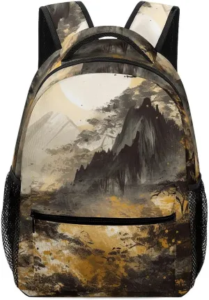 Backpack for Women Men Travel A Painting of Mountains Daypack Lightweight Laptop Bag Carry On Backpacks for Work