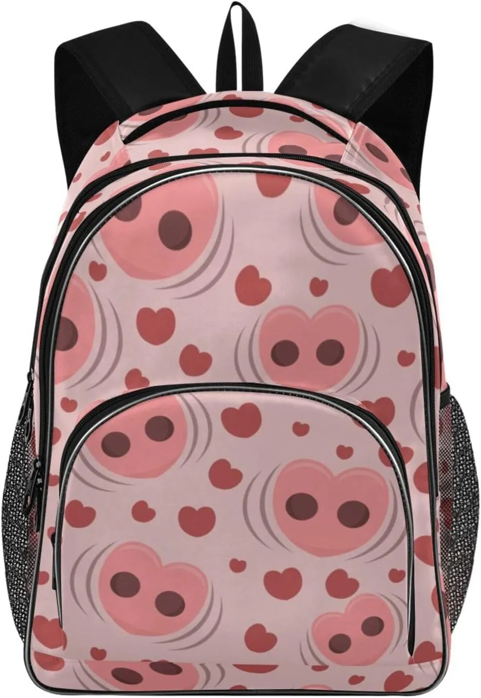 Backpacks 22L Three Layer Arc Book Bag Lightweight for Travel Camping Hiking Rucksack Daypack Kids & Adults Pig Nose Love