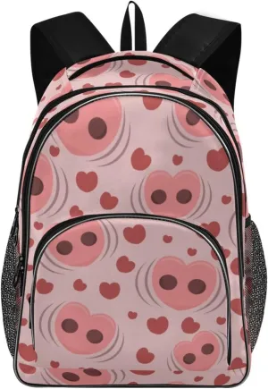 Backpacks 22L Three Layer Arc Book Bag Lightweight for Travel Camping Hiking Rucksack Daypack Kids & Adults Pig Nose Love