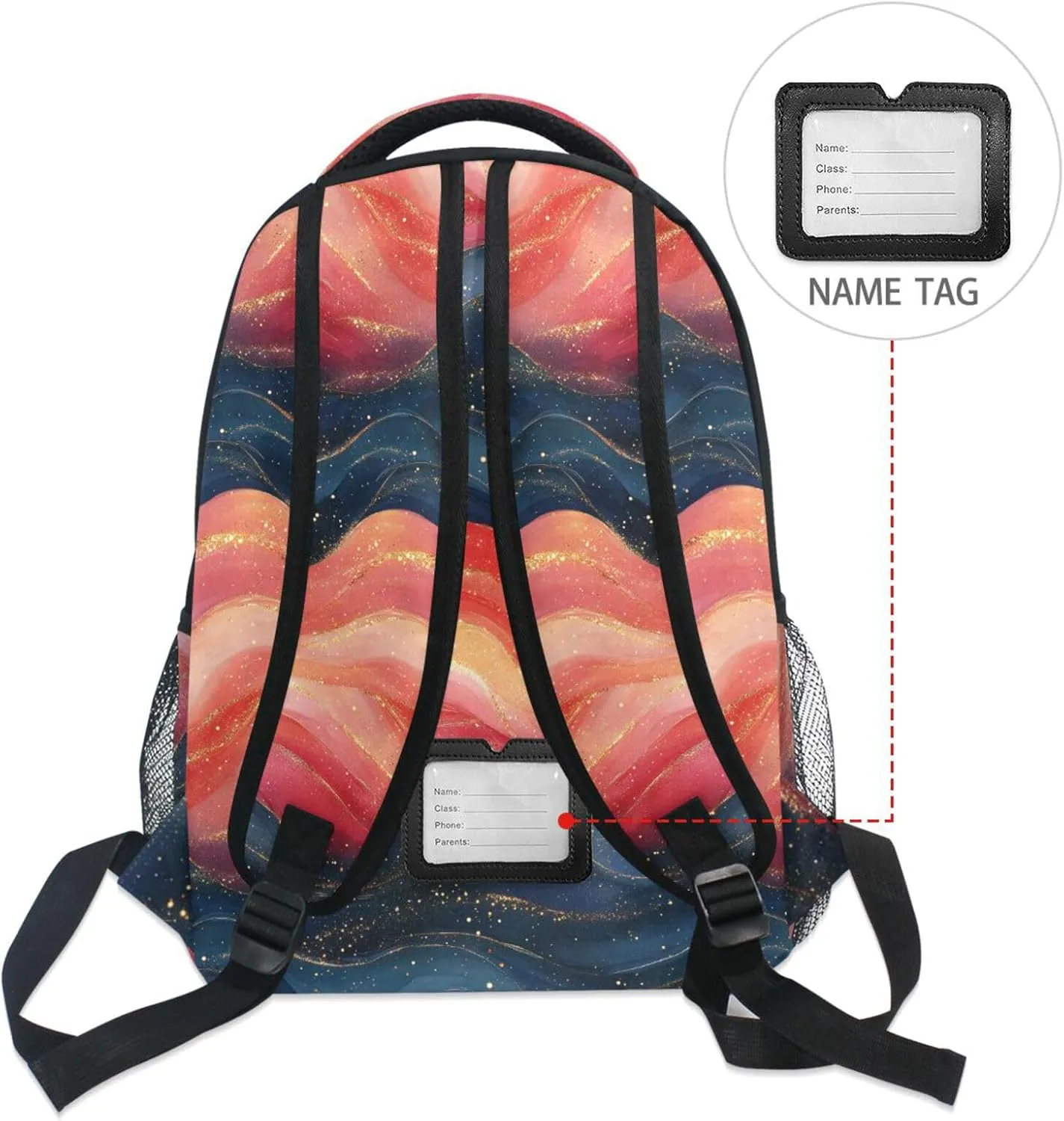Backpacks for Men Women Fashion Travel Laptop Backpack with Chest Strap for Travel Trip Black Royal Blue Red