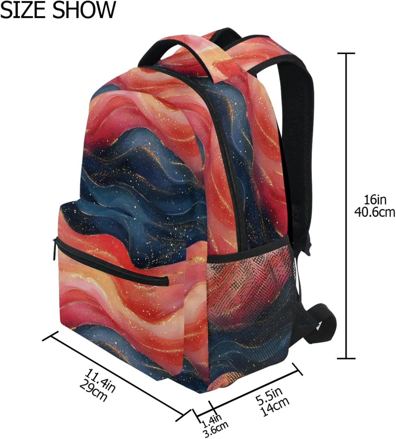 Backpacks for Men Women Fashion Travel Laptop Backpack with Chest Strap for Travel Trip Black Royal Blue Red