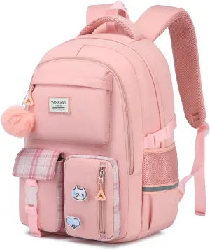 Backpacks for Teen Girls - Laptop Backpacks 15.6 Inch Cute Bookbag for Middle High School College Women Casual Daypack Mochilas Escolar Niña, Pink
