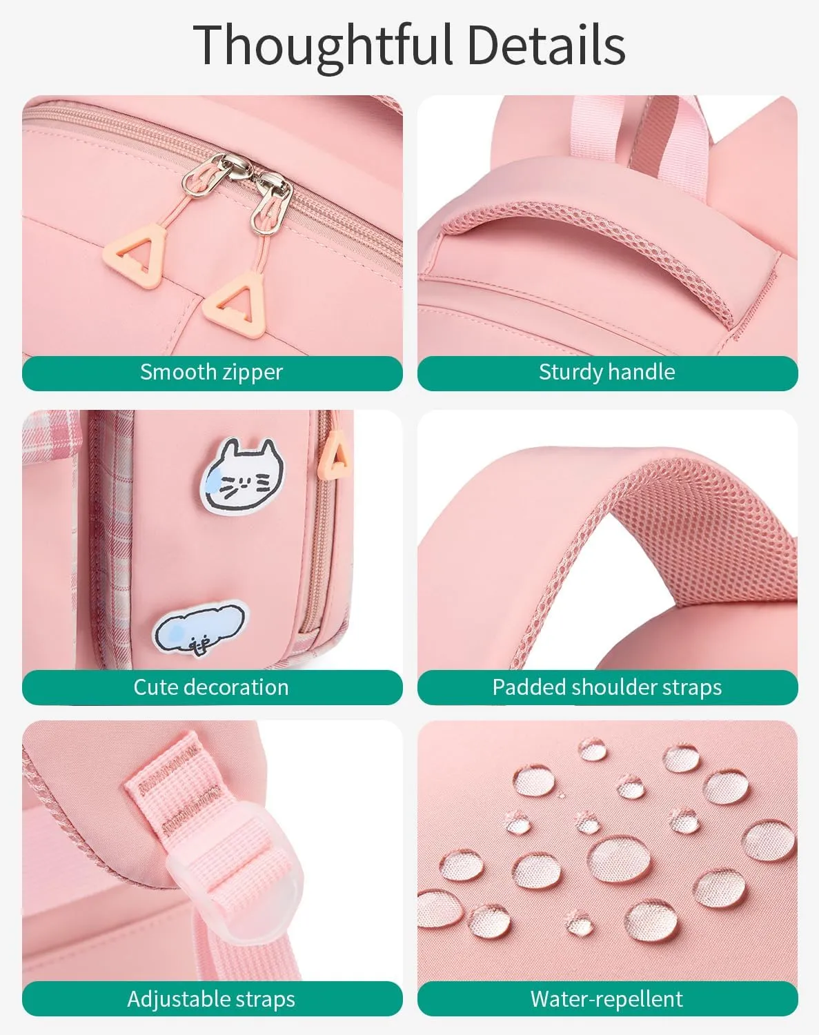 Backpacks for Teen Girls - Laptop Backpacks 15.6 Inch Cute Bookbag for Middle High School College Women Casual Daypack Mochilas Escolar Niña, Pink