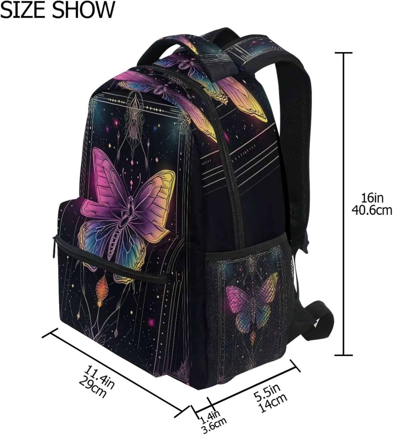 Backpacks for Teens Boys Girls Fashion Personal Backpack with Chest Strap Gift Men & Women Butterfly