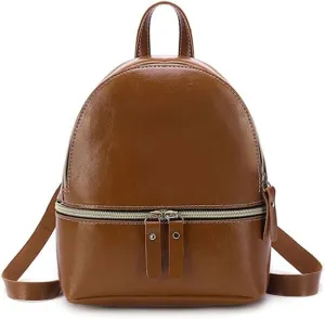 Backpacks Women Backpack Mini Soft Multi Function Small Backpack Female Ladies Shoulder Bag (Color : Brown)