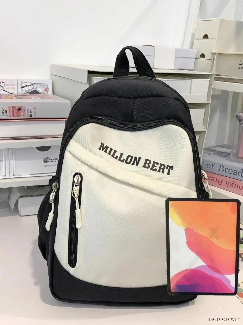 BagForLove - Colorblock Graphic Backpack for Holiday Cheer
