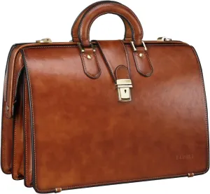 Banuce Vintage Leather Briefcase for Men with Lock Lawyer Briefcase Dulles Doctor Bag  Attache Case