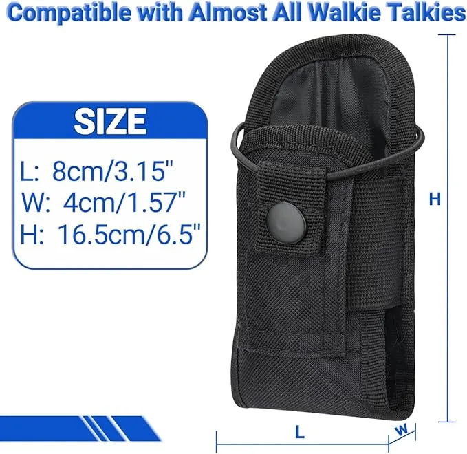 BAOFENG Tactical Pouch Walkie Talkie Bag Molle Radio Pouch Portable Radio Case Outdoor Hunting Nylon Case Holster Pouch Bag UV-5R UV-17 UV-21 Kenwood Two Way Radio(2Pack)
