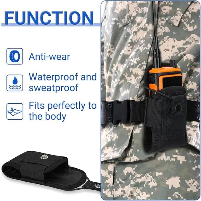 BAOFENG Tactical Pouch Walkie Talkie Bag Molle Radio Pouch Portable Radio Case Outdoor Hunting Nylon Case Holster Pouch Bag UV-5R UV-17 UV-21 Kenwood Two Way Radio(2Pack)