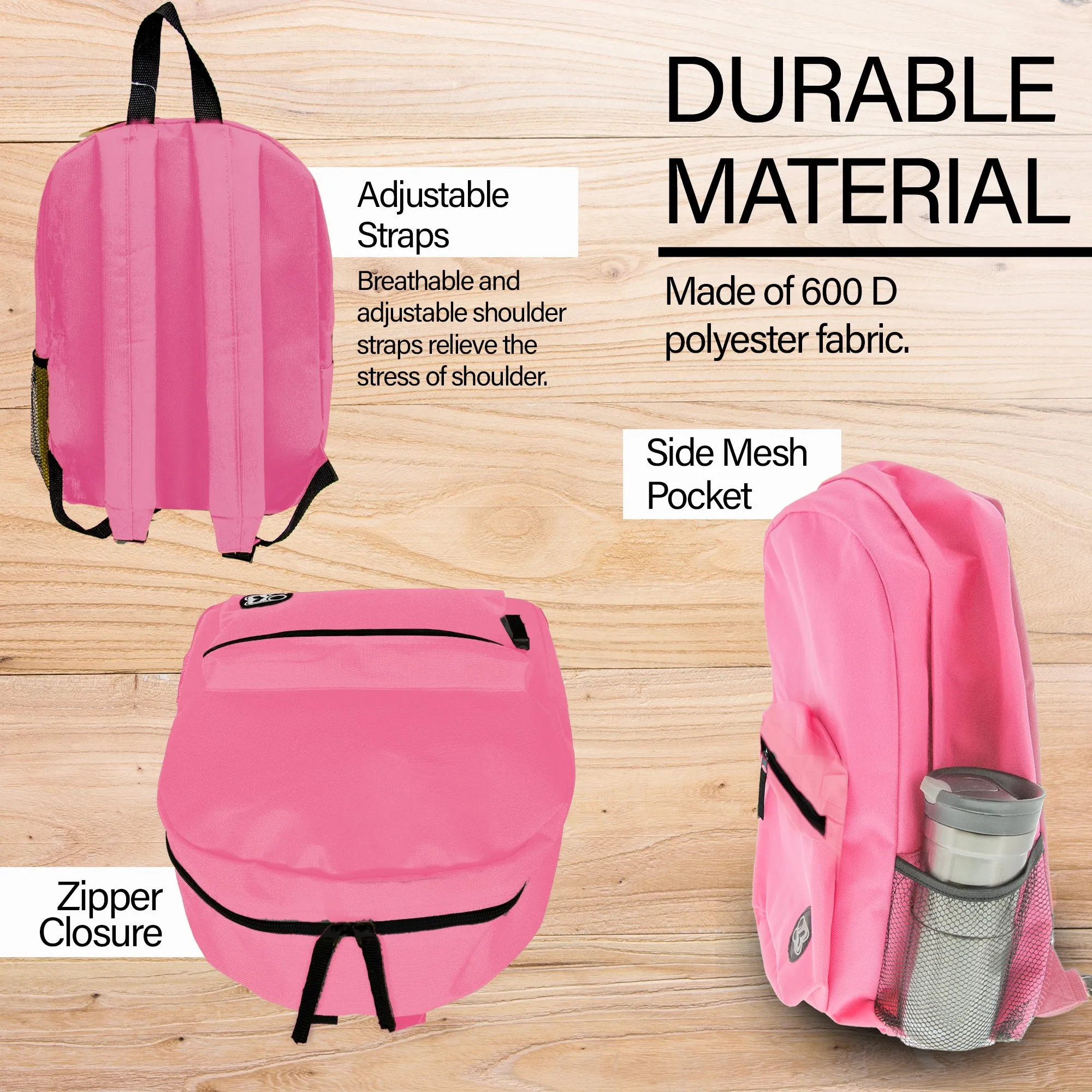Basic 16" Fuchsia Backpack
