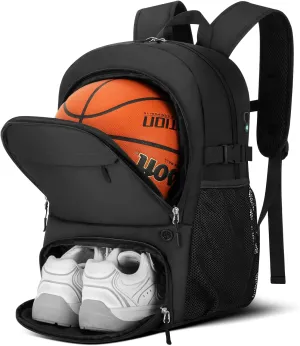 Basketball Backpack Basketball Equipment Bag with Ball and Shoe Compartment, Soccer Backpack Volleyball Backpacks