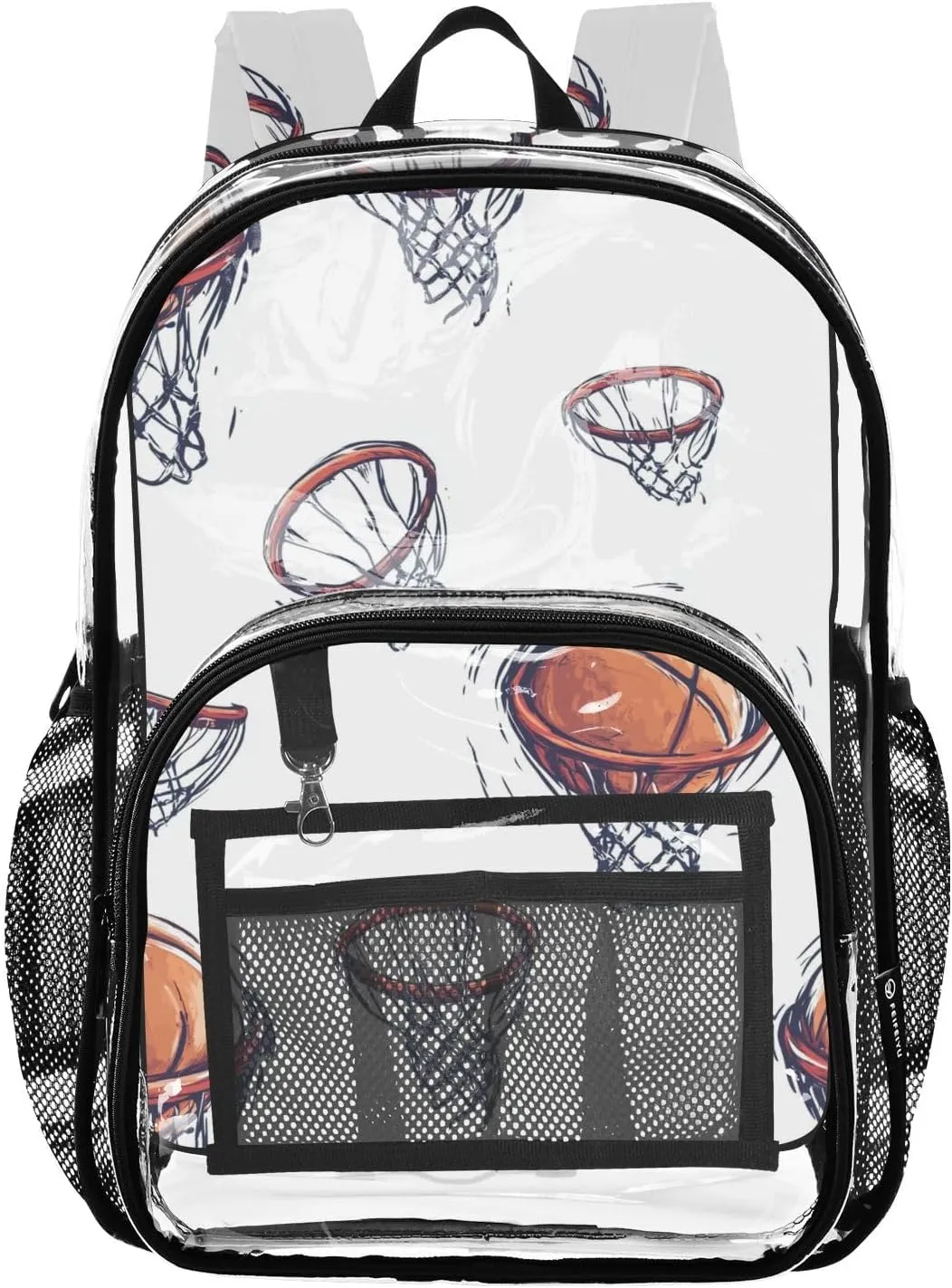 Basketball White Clear Backpacks For School Kids Kid Clear Backpack For Girls Boys See Through PVC Bags