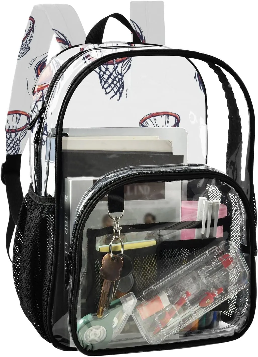 Basketball White Clear Backpacks For School Kids Kid Clear Backpack For Girls Boys See Through PVC Bags