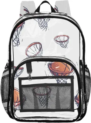Basketball White Clear Backpacks For School Kids Kid Clear Backpack For Girls Boys See Through PVC Bags