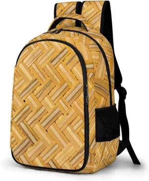 Basketry Texture Large Travel Backpack Woven Background Bags Daypack Laptop Work Computer Hiking Back Packs with Multiple Pockets