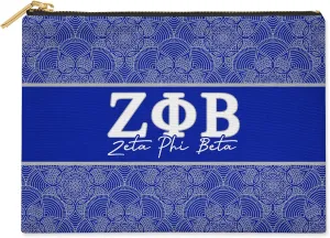 BBGreek Zeta Phi Beta Sorority Paraphernalia - Cosmetic Case, Makeup Pouch, Travel Bag Organizer Collection - Official Vendor
