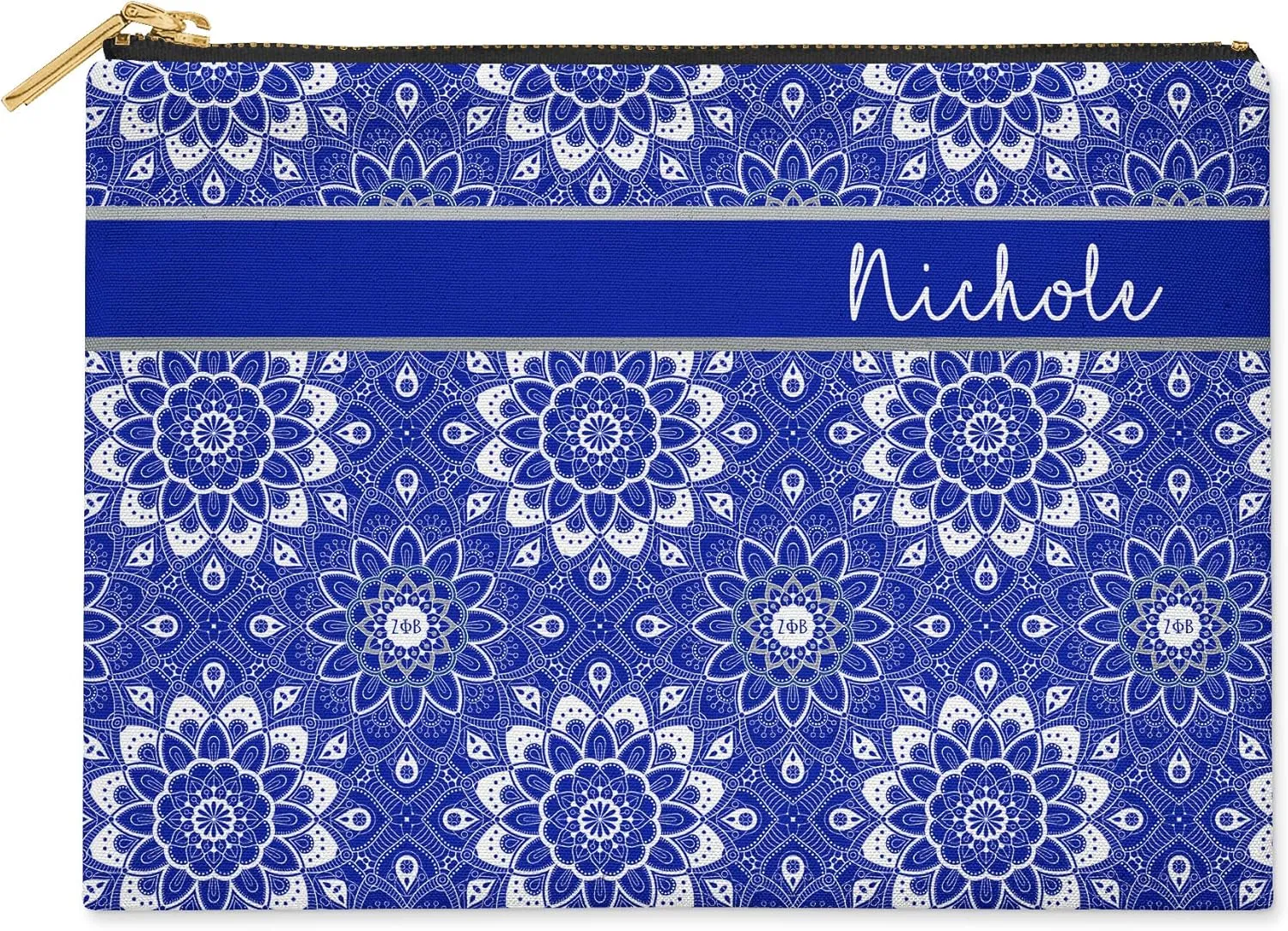 BBGreek Zeta Phi Beta Sorority Paraphernalia - Cosmetic Case, Makeup Pouch, Travel Bag Organizer Collection - Official Vendor