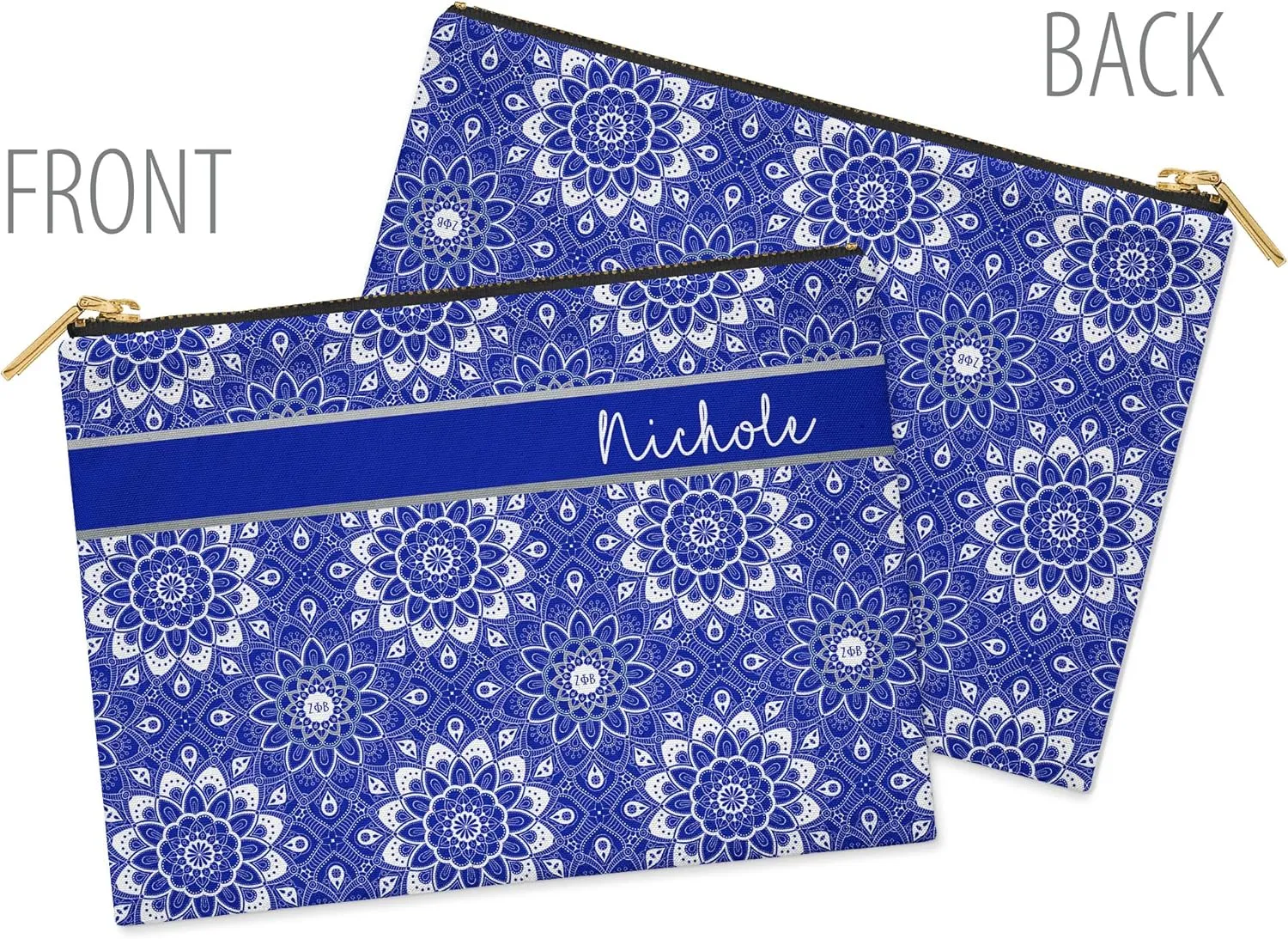 BBGreek Zeta Phi Beta Sorority Paraphernalia - Cosmetic Case, Makeup Pouch, Travel Bag Organizer Collection - Official Vendor
