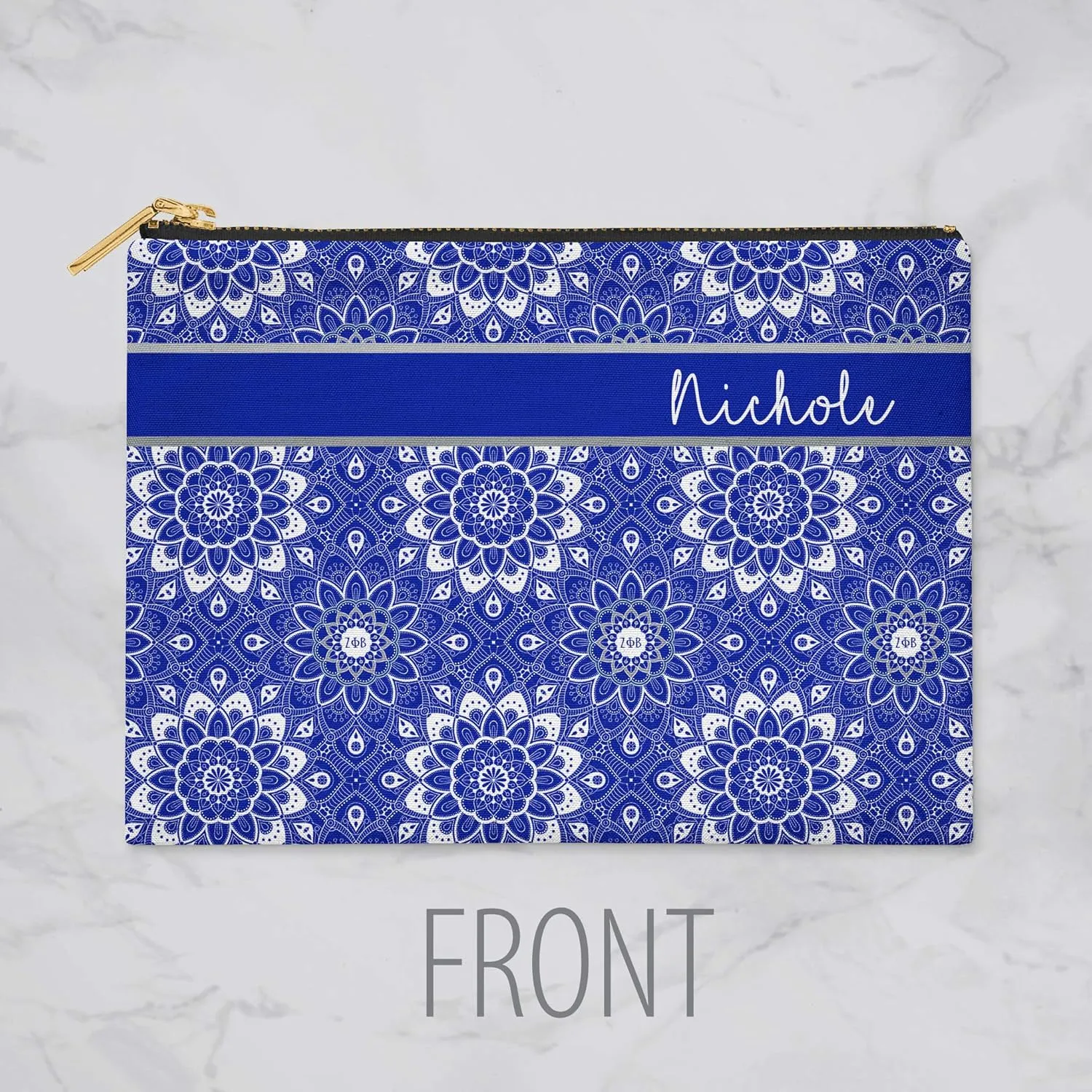 BBGreek Zeta Phi Beta Sorority Paraphernalia - Cosmetic Case, Makeup Pouch, Travel Bag Organizer Collection - Official Vendor