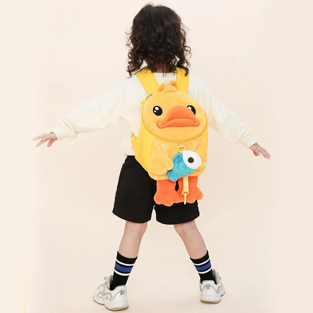 B.Duck 10 Inch Mini Backpack Soft Plush Animal Kindergarten Mini Backpack Travel Bag Little For Toddler Boys and Girls